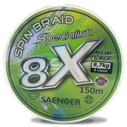 Saenger šňůra 8 X Specialist Spin Braid 150 m 0,12 mm zelená